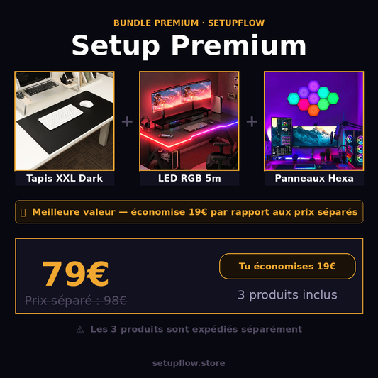 Bundle Setup Premium — Tapis + LED + Panneaux