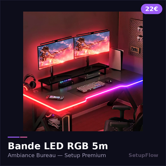 Bande LED Ambiance Bureau RGB — SetupFlow