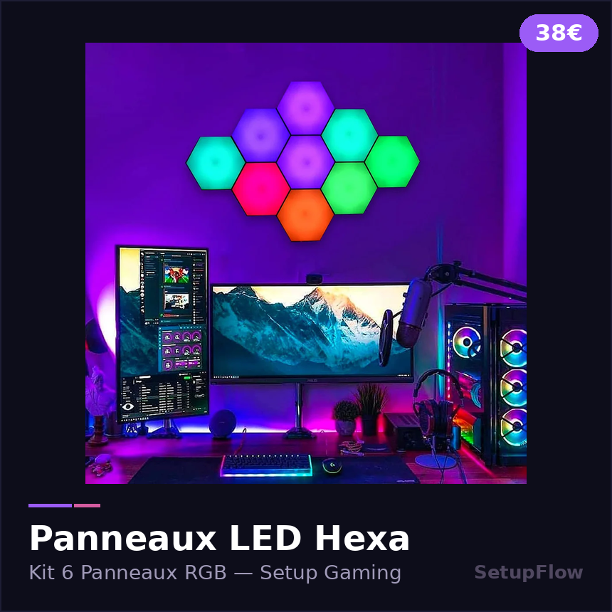 Panneaux LED Hexagonaux Muraux RGB — SetupFlow
